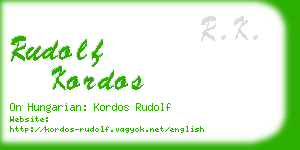 rudolf kordos business card